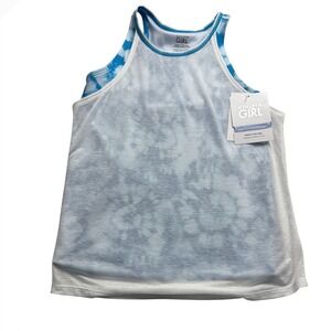 Athleta Girl Perfect Pair Tank Camisole Blue White Tie Dye L 12